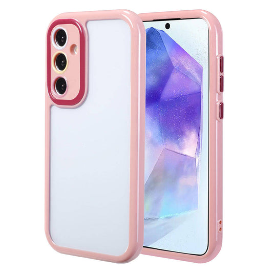 Galaxy A55 Case Camera Protection Colorful Edge and Frame Design Zore Vitamin Cover Plum 