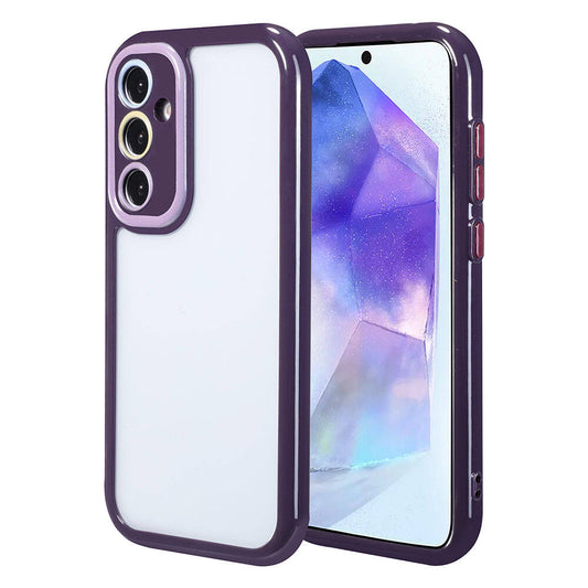 Galaxy A55 Case Camera Protection Colorful Edge and Frame Design Zore Vitamin Cover Deep Purple 