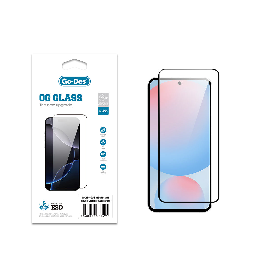 Galaxy A56 Go Des OG Glass Antistatic Tempered Glass Screen Protector Transparent