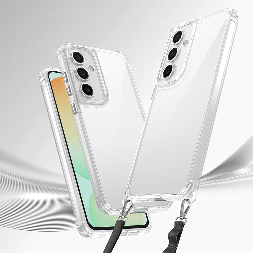 Galaxy A56 Case Airbag Detachable Strap Zore Snap Silicone Cover Transparent 