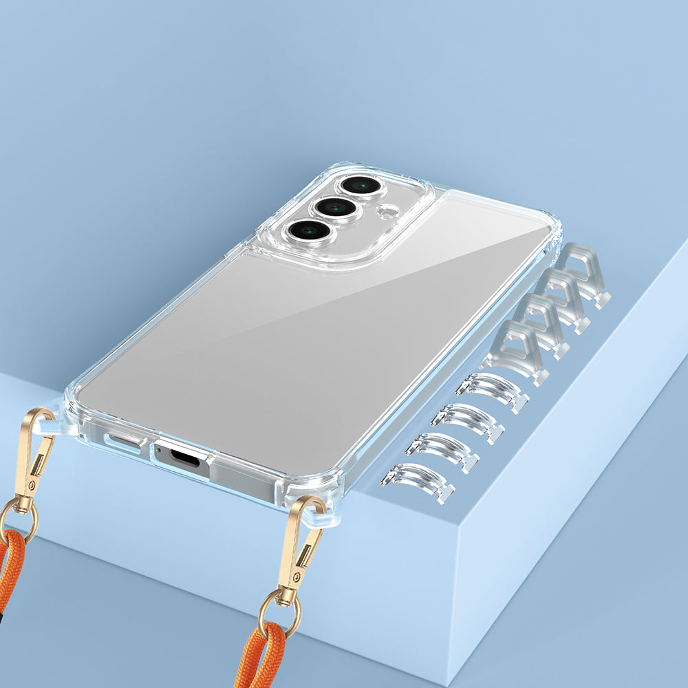 Galaxy A56 Case Airbag Detachable Strap Zore Snap Silicone Cover Transparent 