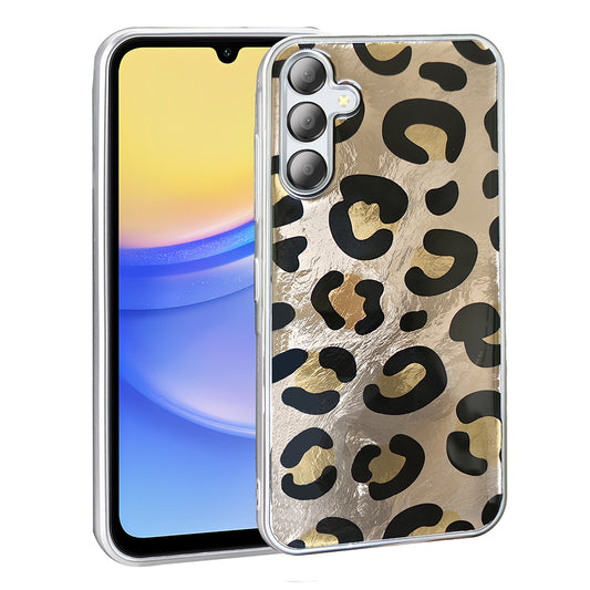 Galaxy A56 Case Patterned Zore Mep Cover Gold Leopard