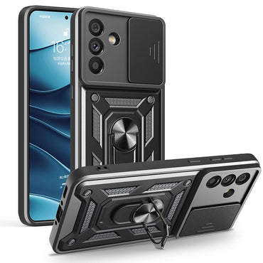 Galaxy A56 Kılıf Magnetik Standlı Kamera Korumalı Zore Sürgülü Vega Kapak Siyah