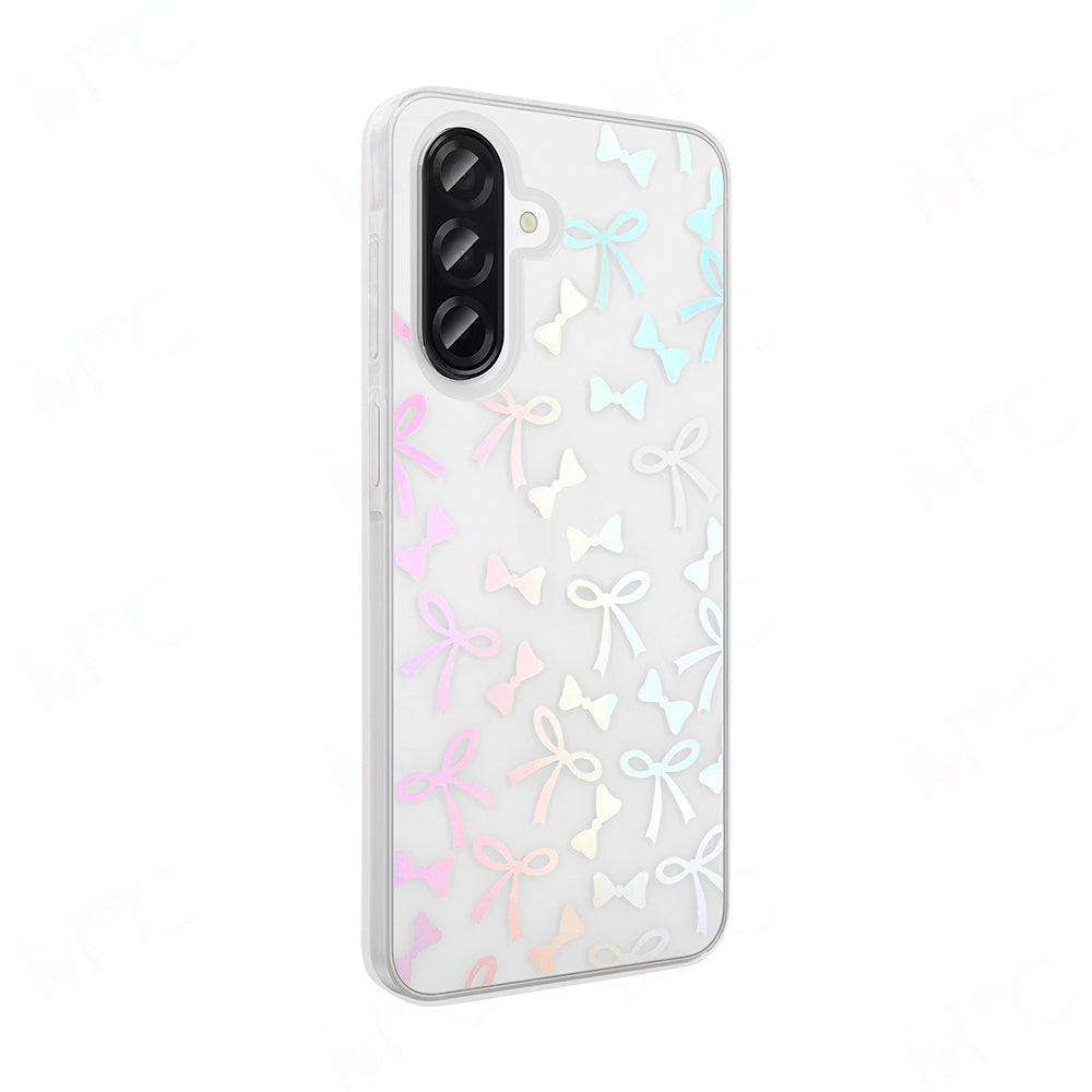 Galaxy A56 Case Transparent Figured Zore Folk Hard Cover Bow 