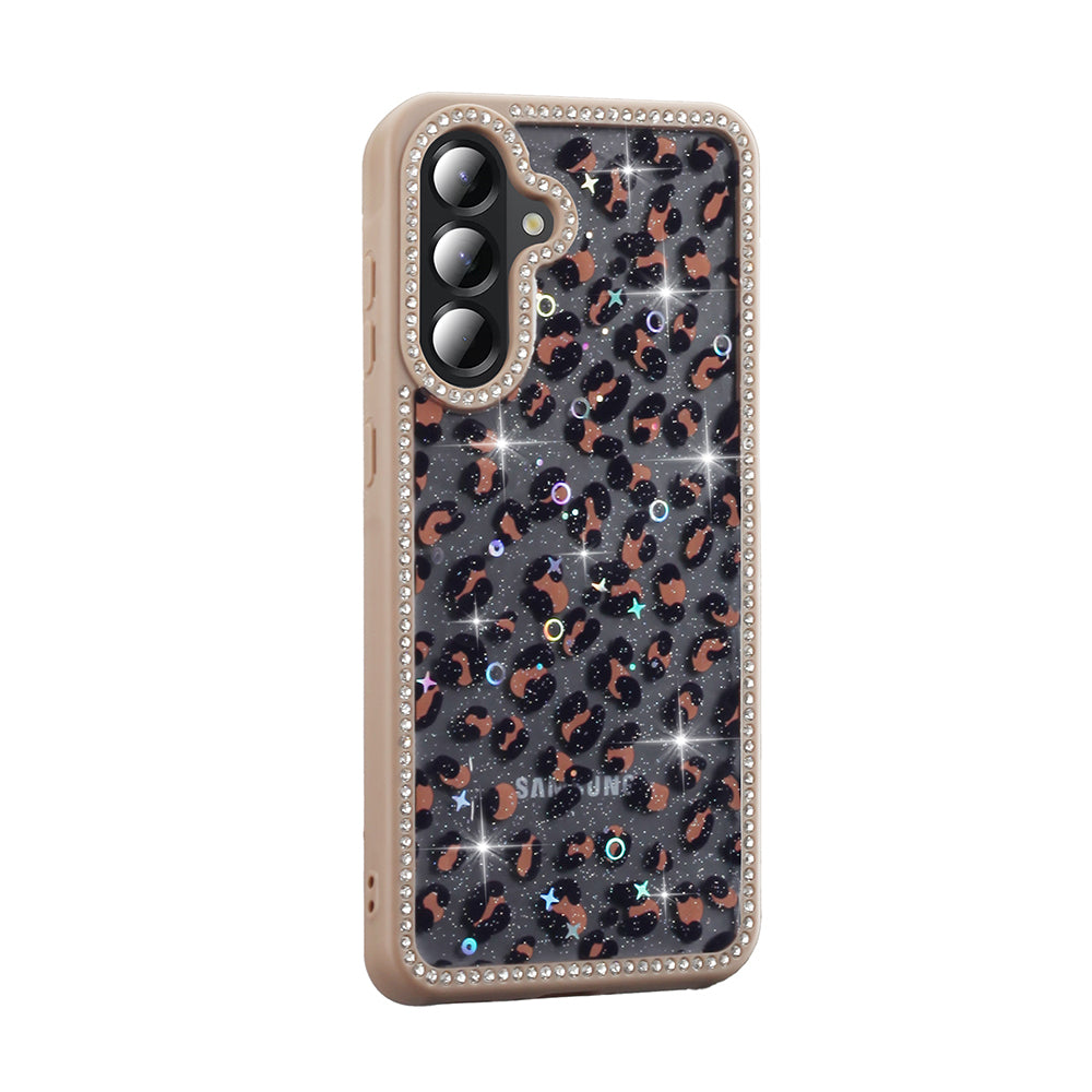 Galaxy A56 Case Stone and Glitter Design Zore Azra Cover Gold 