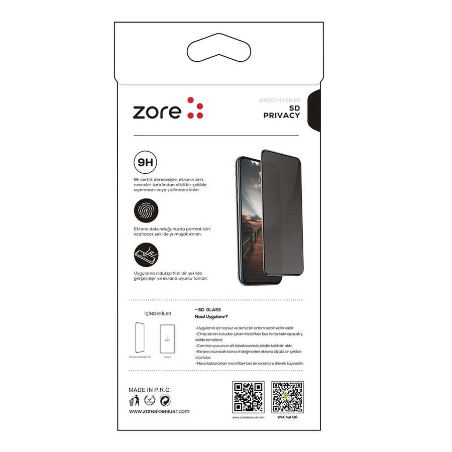 Galaxy A56 Zore New 5D Privacy Tempered Screen Protector Transparent