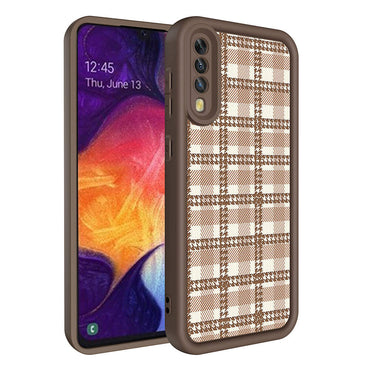 Galaxy A70 Case Camera Protection Printed Back Surface Zore Classy Cover White 