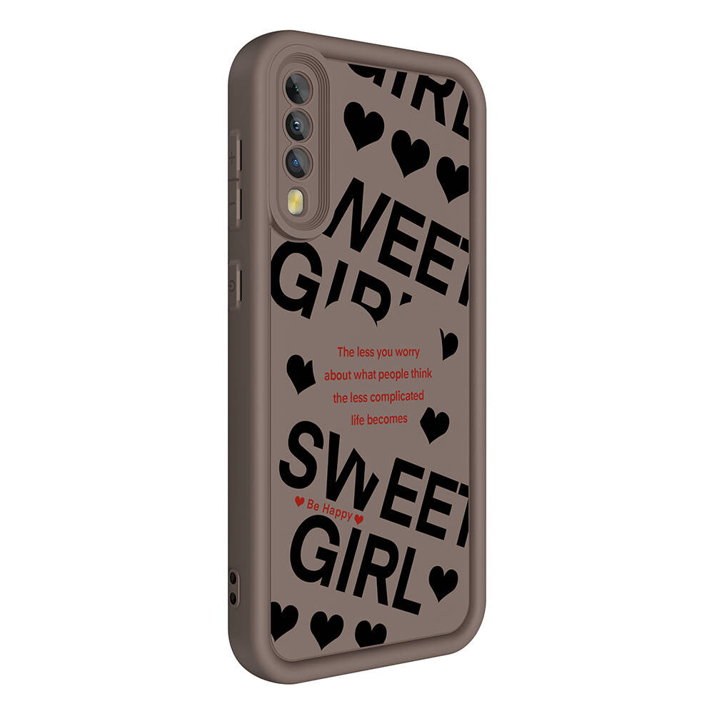 Galaxy A70 Case Camera Protection Printed Back Surface Zore Classy Cover Black 