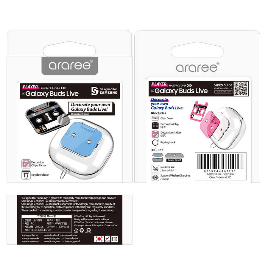 Galaxy Buds Live Case Araree Player Cover Colorless