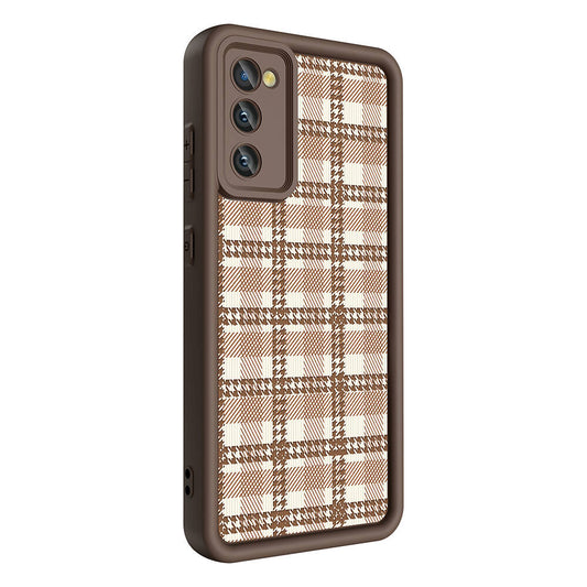 Galaxy S20 FE Case Camera Protection Printed Back Surface Zore Classy Cover Light Brown 