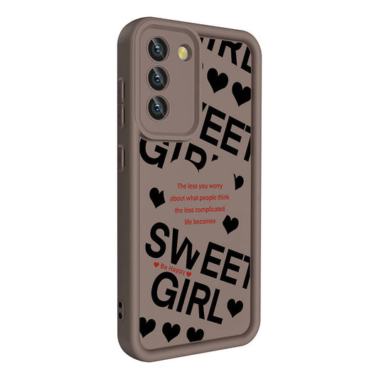 Galaxy S21 FE Case Camera Protection Printed Back Surface Zore Classy Cover Black 