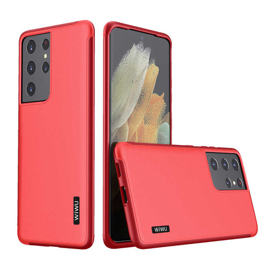 Galaxy S21 Ultra Case Wiwu Sand Stone Cover Red 