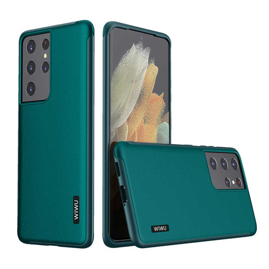 Galaxy S21 Ultra Case Wiwu Sand Stone Cover Green 