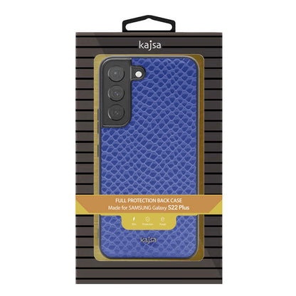 Galaxy S22 Kılıf Kajsa Pearl Pattern Hakiki Deri Kapak Siyah