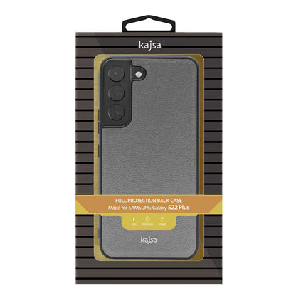 Galaxy S22 Ultra Kılıf Kajsa Luxe Collection Hakiki Deri Kapak Gri