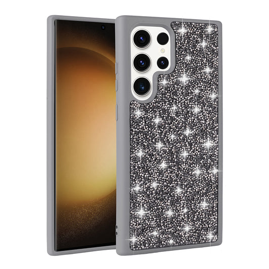Galaxy S22 Ultra Case Shiny Stone Design Zore Diamond Cover Gray