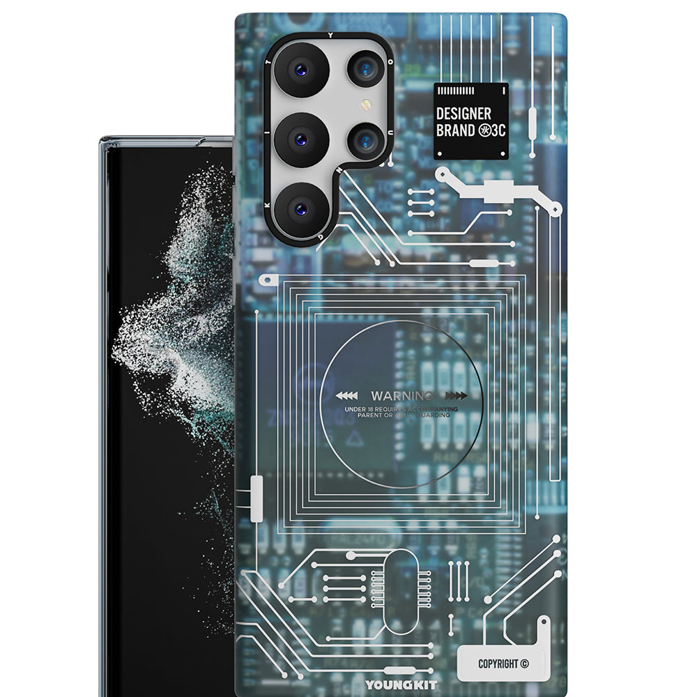Galaxy S22 Ultra Case YoungKit Technology Series Cover Black 