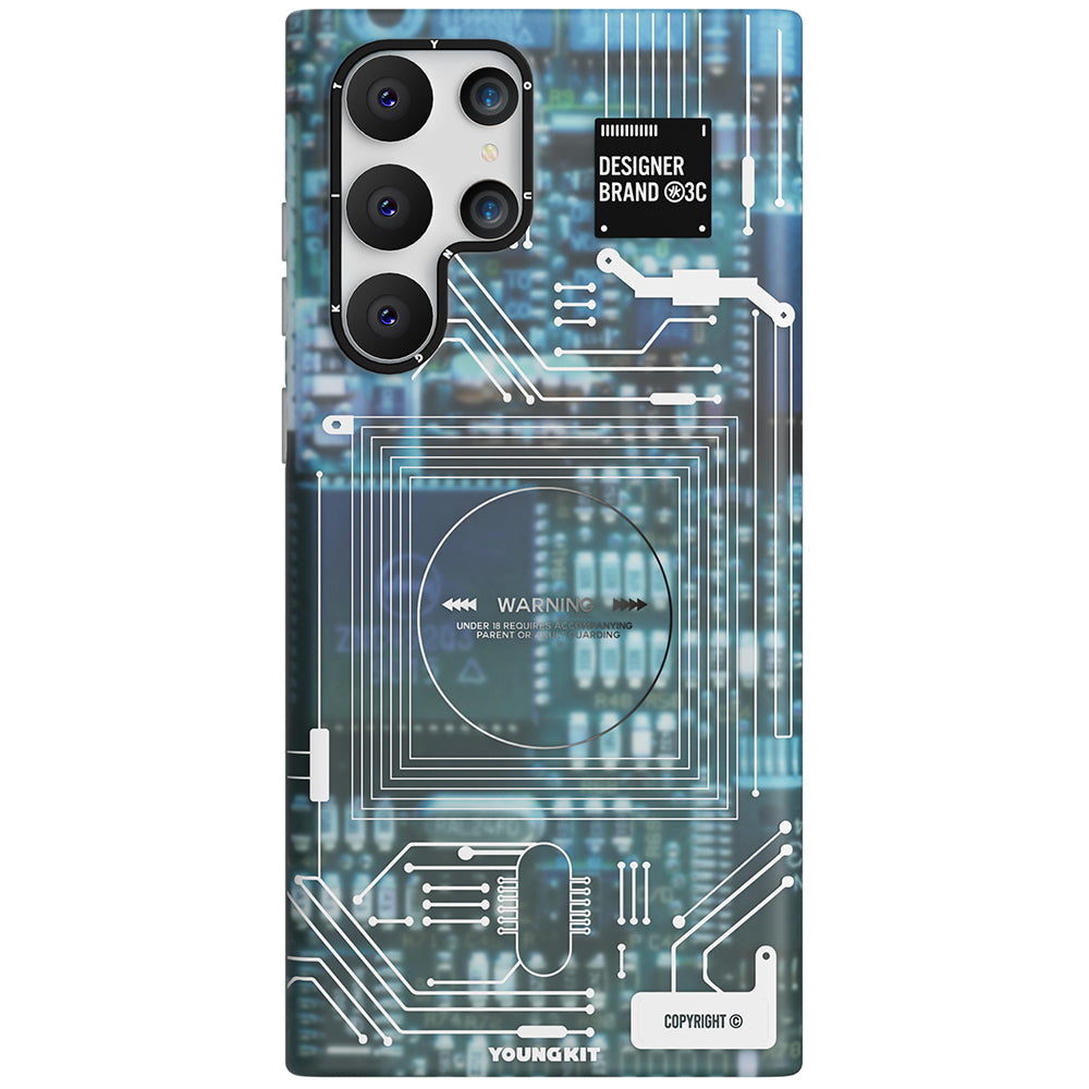 Galaxy S22 Ultra Case YoungKit Technology Series Cover Black 