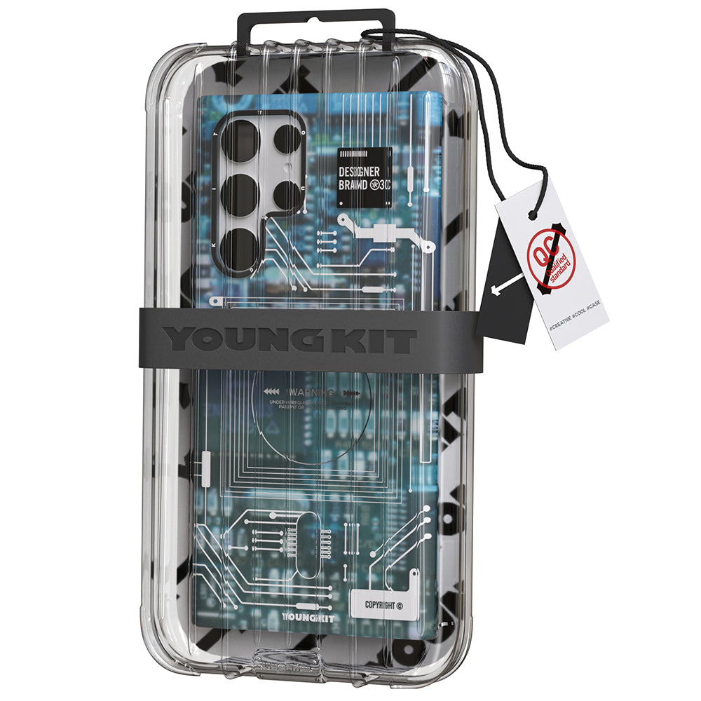 Galaxy S22 Ultra Case YoungKit Technology Series Cover Black 