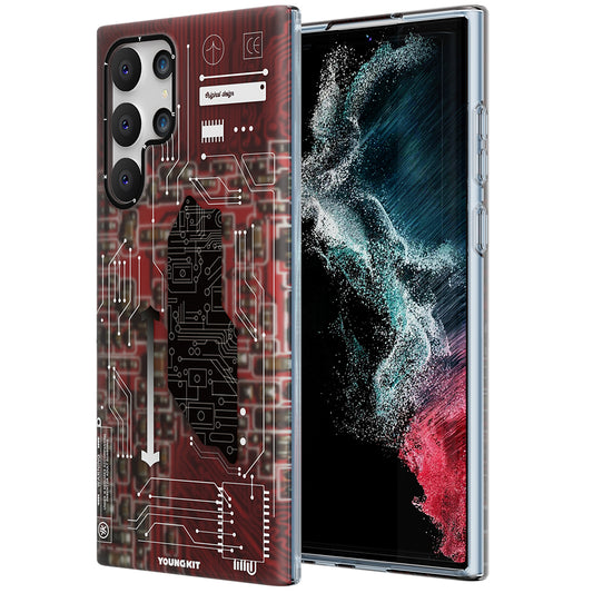 Galaxy S22 Ultra Case YoungKit Technology Series Cover Red 