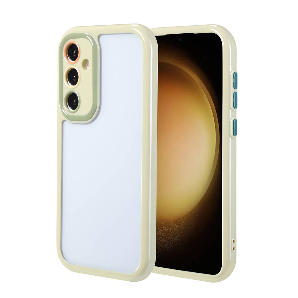 Galaxy S23 FE Case Camera Protection Colorful Edge and Frame Design Zore Vitamin Cover Green 