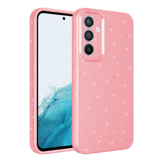 Galaxy S23 FE Case Camera Protection Glitter Luxury Zore Cotton Cover Pink 