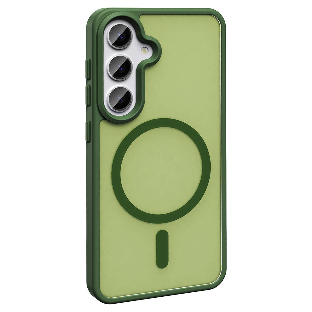 Galaxy S23 FE Case M-safe Charging Feature Matte Back Surface Zore Sio Cover Dark Green 