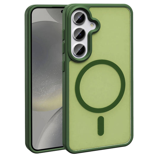 Galaxy S23 FE Case M-safe Charging Feature Matte Back Surface Zore Sio Cover Dark Green 