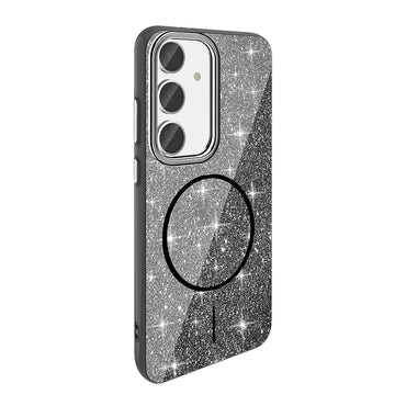 Galaxy S23 FE Case M-safe Charging Feature Shining Glitter Zore Oxo Cover Gold