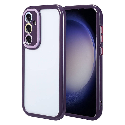 Galaxy S23 Case Camera Protection Colorful Edge and Frame Design Zore Vitamin Cover Deep Purple 