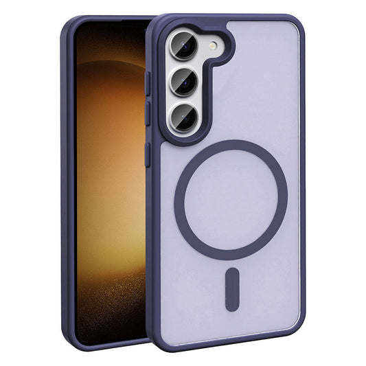 Galaxy S23 Case M-safe Charging Feature Matte Back Surface Zore Sio Cover Dark Purple 