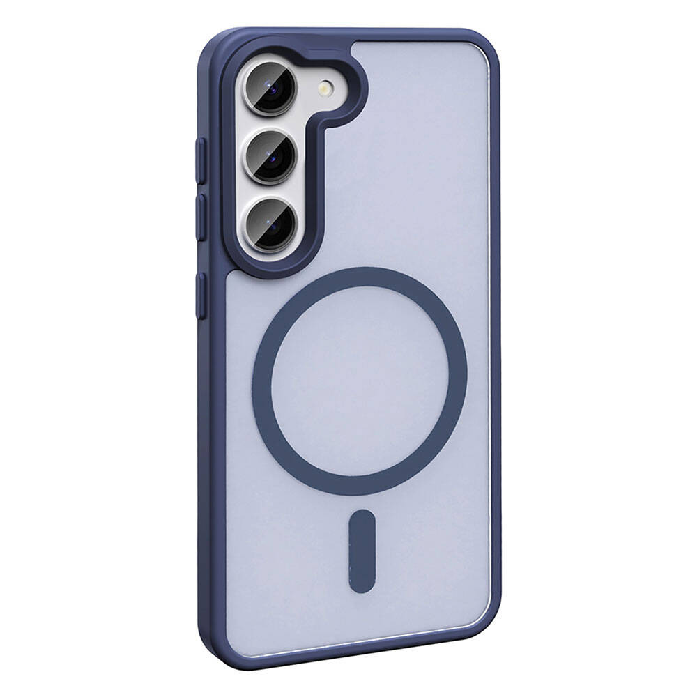 Galaxy S23 Case M-safe Charging Feature Matte Back Surface Zore Sio Cover Dark Purple 