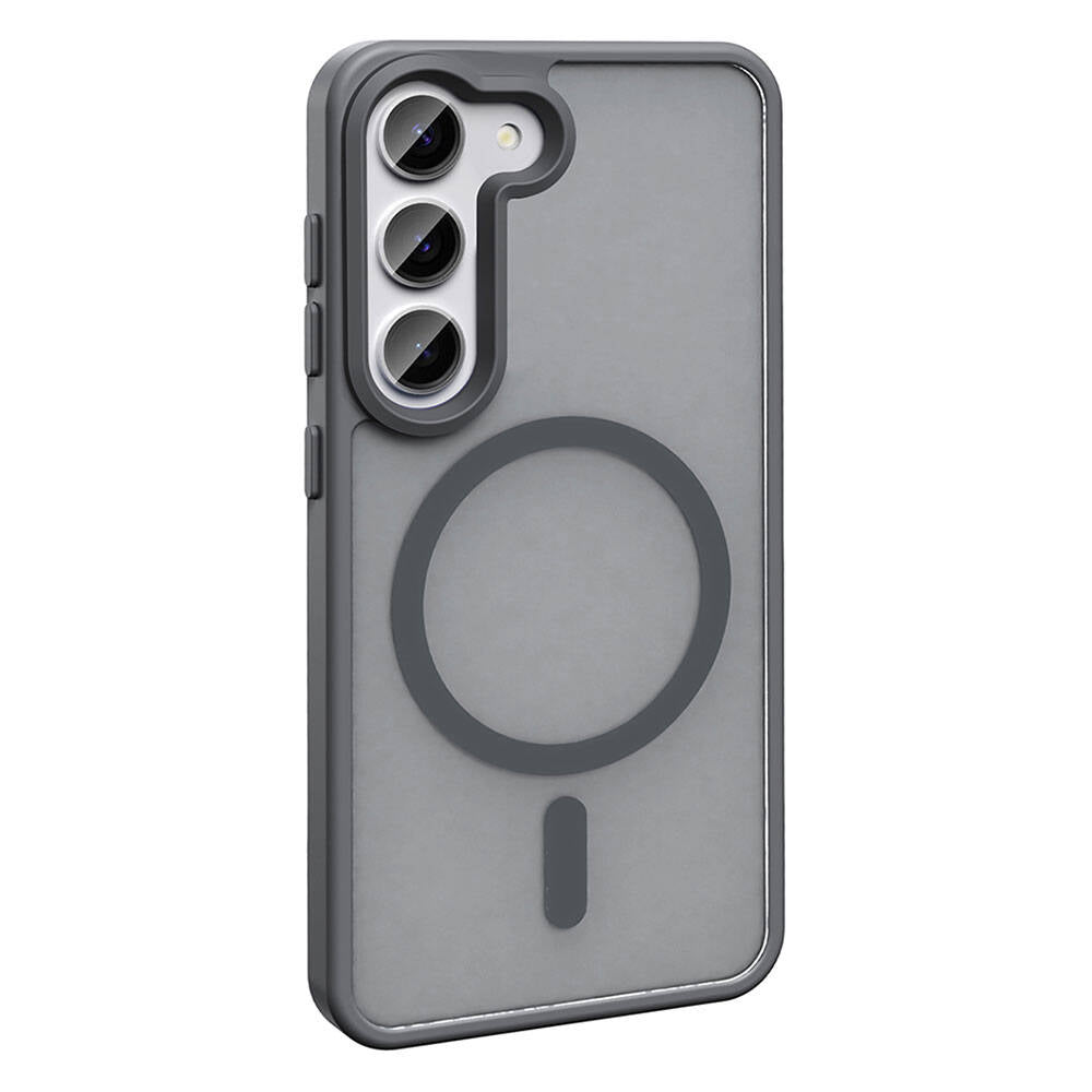 Galaxy S23 Case M-safe Charging Feature Matte Back Surface Zore Sio Cover Gray 