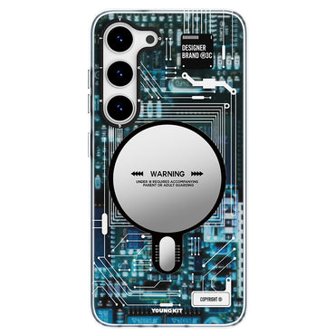 Galaxy S23 Case M-safe Charging Feature YoungKit Technology Series Cover Red 