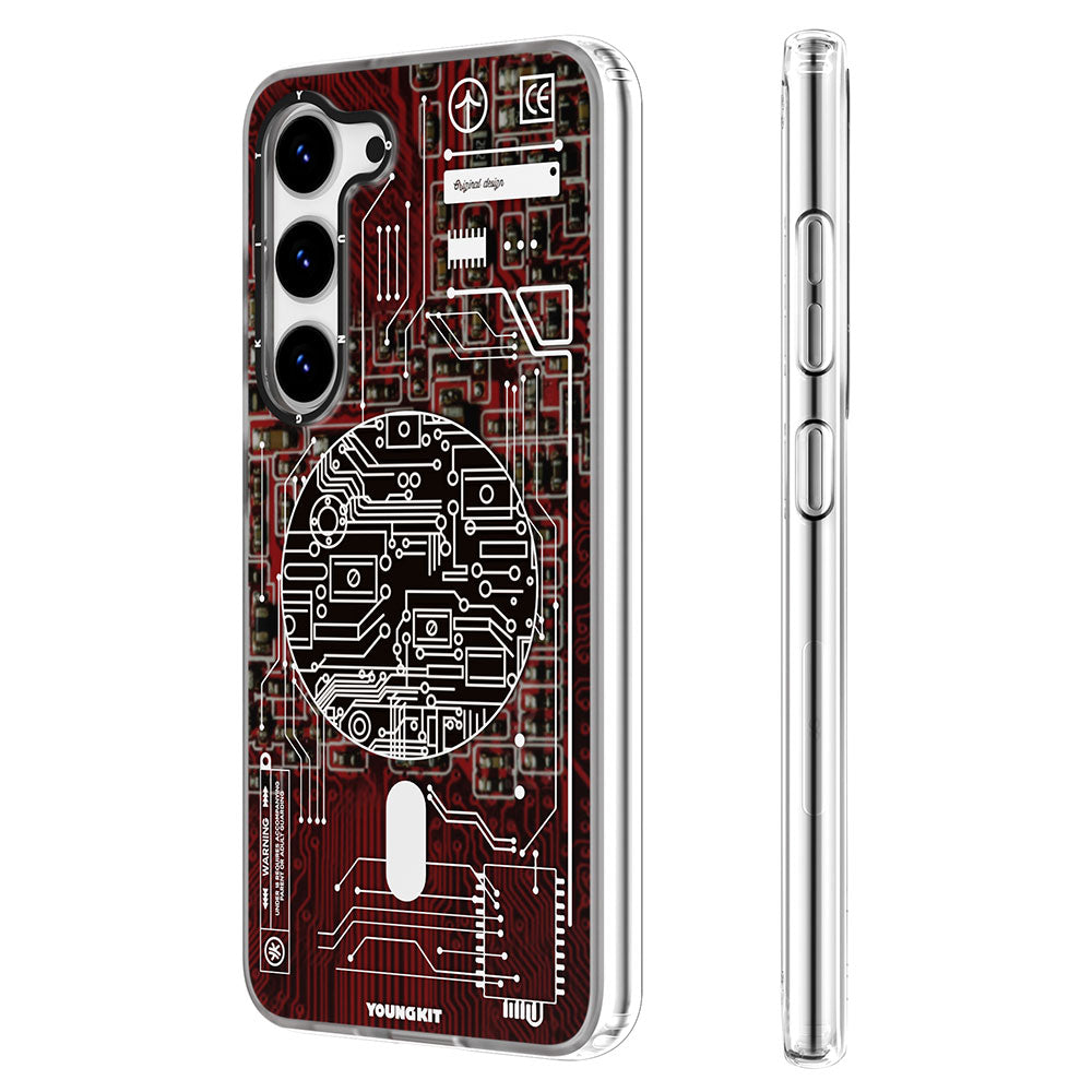 Galaxy S23 Case M-safe Charging Feature YoungKit Technology Series Cover White 