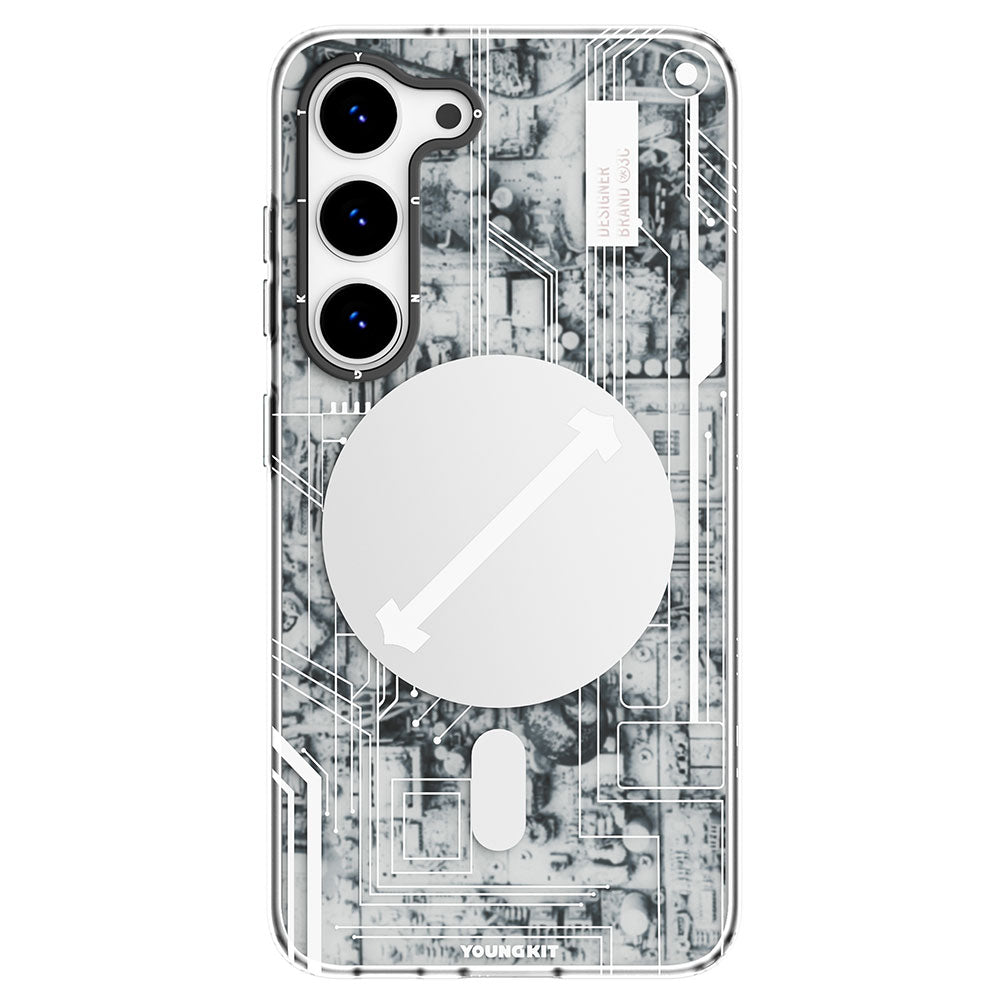 Galaxy S23 Case M-safe Charging Feature YoungKit Technology Series Cover White 