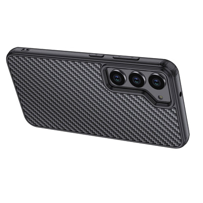 Galaxy S23 Plus Kılıf Aramid Karbon Fiber M-safe Özellikli Wlons Radison Kapak Siyah