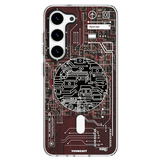 Galaxy S23 Plus Case M-safe Charging Feature YoungKit Technology Series Cover Red 