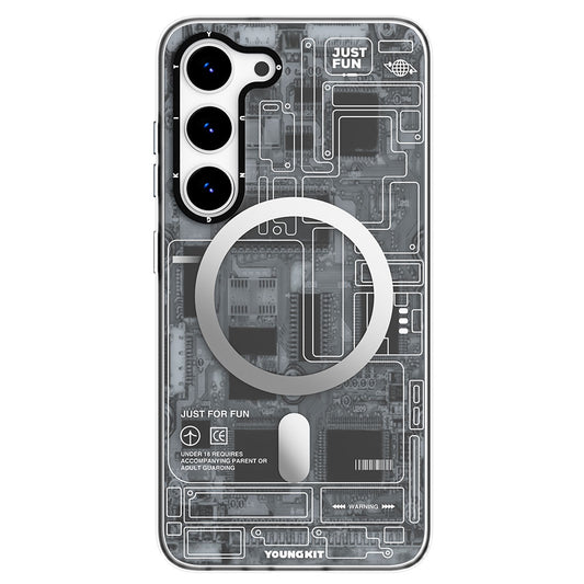 Galaxy S23 Plus Case M-Safe Charging Feature YoungKit Technology Series Cover Black 