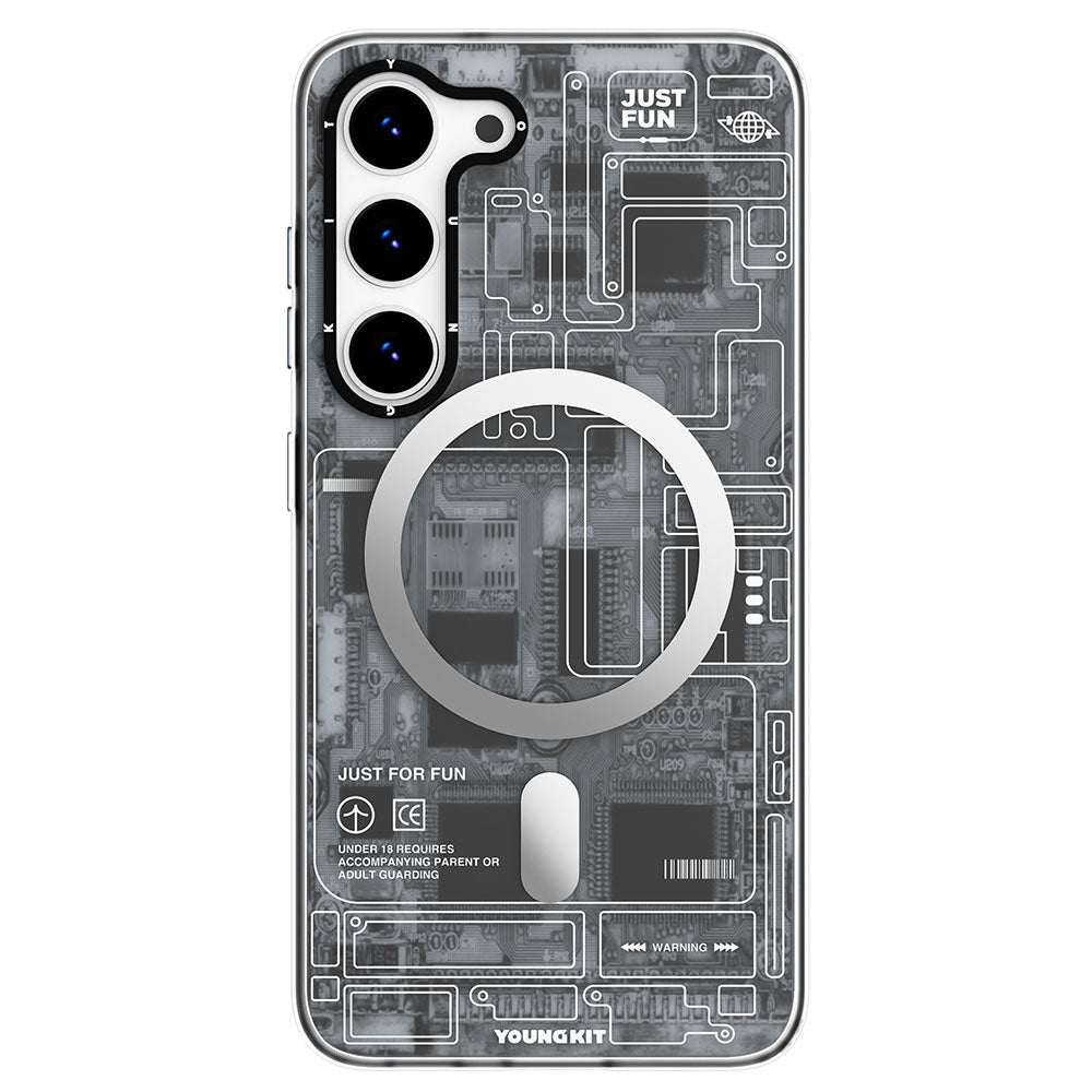 Galaxy S23 Plus Case M-Safe Charging Feature YoungKit Technology Series Cover Black 