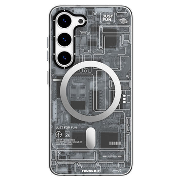 Galaxy S23 Plus Case M-Safe Charging Feature YoungKit Technology Series Cover Black 