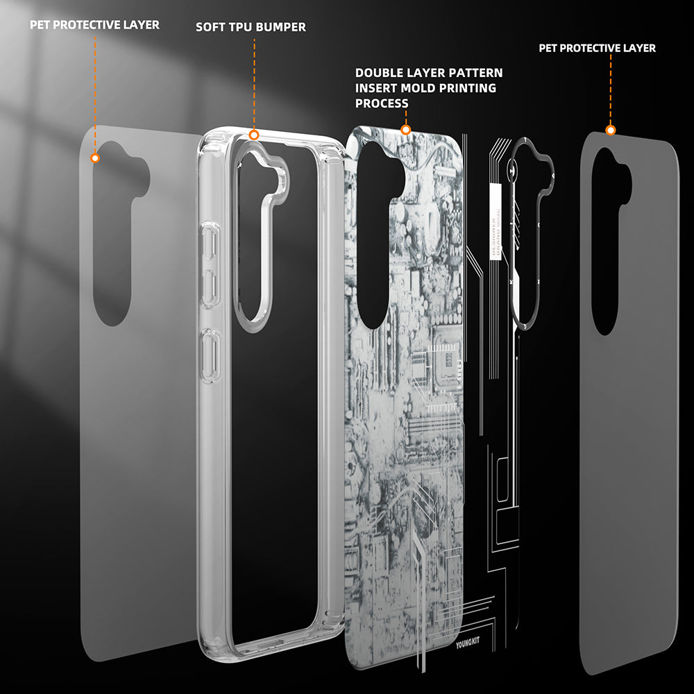 Galaxy S23 Plus Case YoungKit Technology Series Cover White 