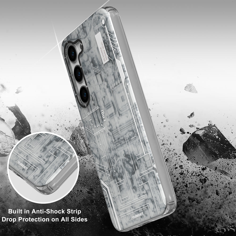 Galaxy S23 Plus Case YoungKit Technology Series Cover Blue 