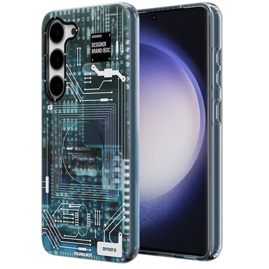 Galaxy S23 Plus Case YoungKit Technology Series Cover Blue 