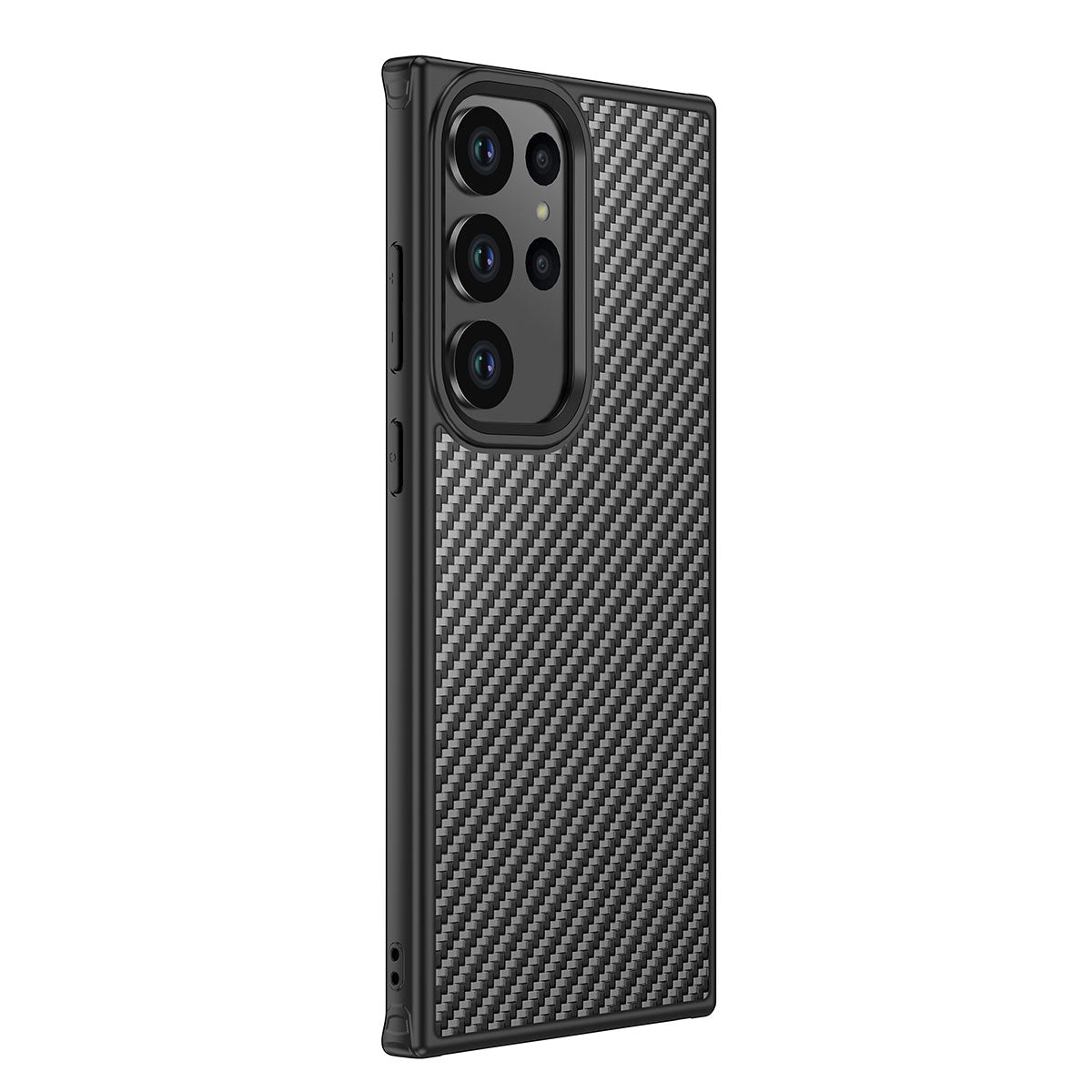 Galaxy S23 Ultra Kılıf Aramid Karbon Fiber M-safe Özellikli Wlons Radison Kapak Siyah