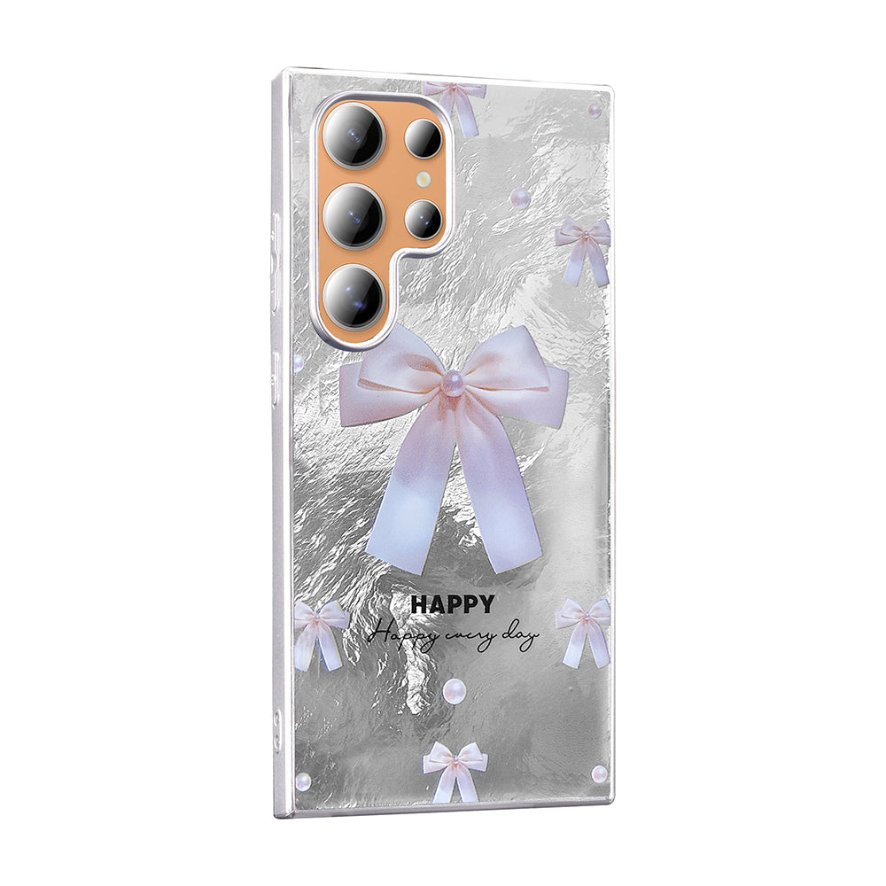 Galaxy S23 Ultra Case Patterned Zore Mep Cover Pearl Bow