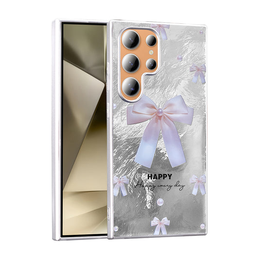 Galaxy S23 Ultra Case Patterned Zore Mep Cover Pearl Bow