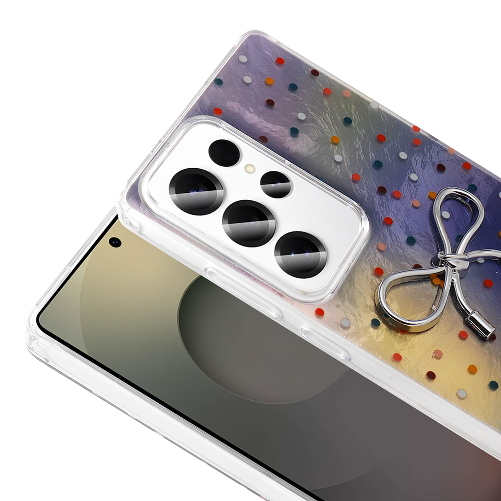 Galaxy S23 Ultra Kılıf Kamera Korumalı Figürlü Zore Ponti Silikon Kapak Açık Pembe