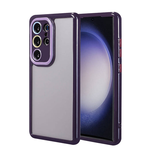 Galaxy S23 Ultra Case Camera Protection Colorful Edge and Frame Design Zore Vitamin Cover Deep Purple 