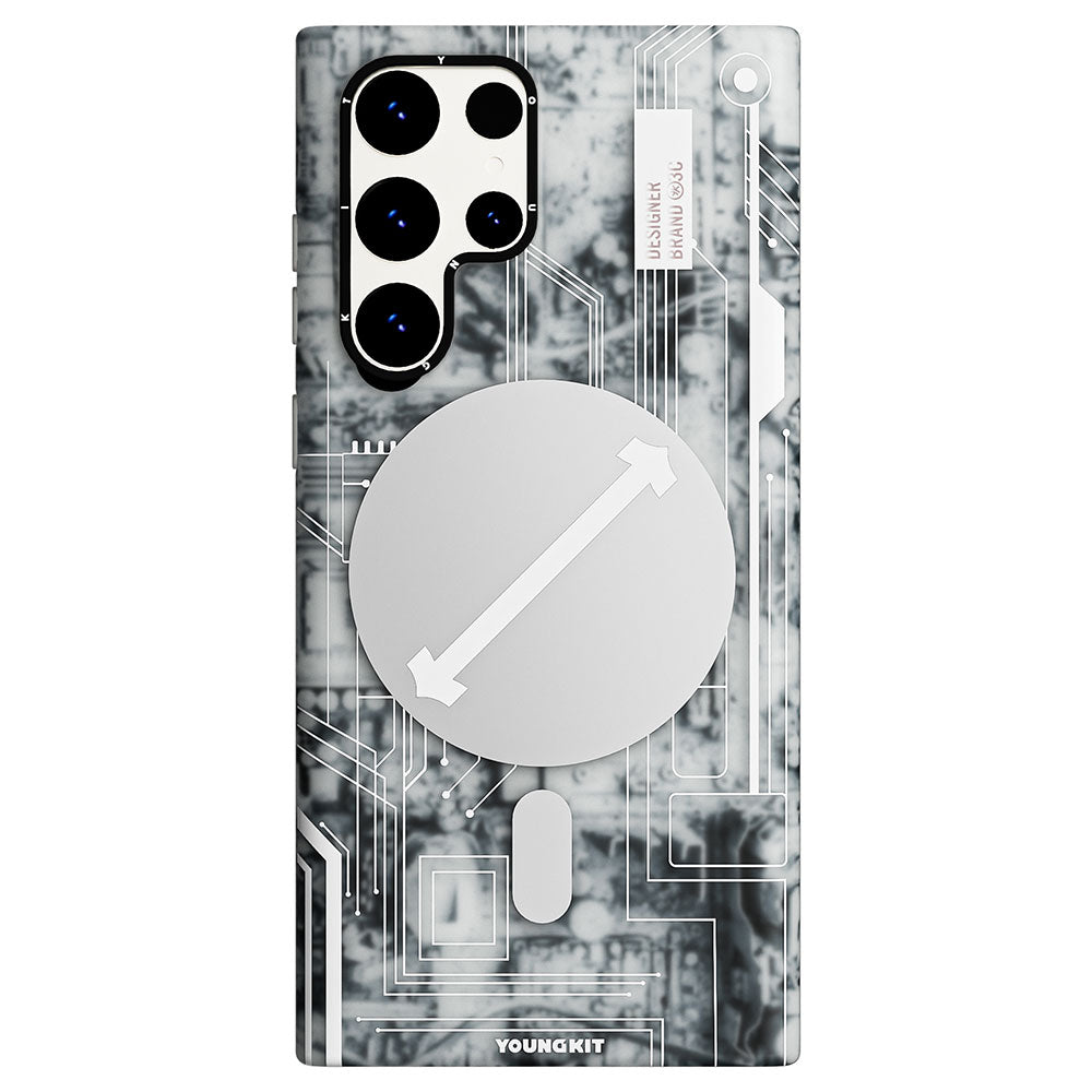 Galaxy S23 Ultra Case M-Safe Charging Feature YoungKit Technology Series Cover White 
